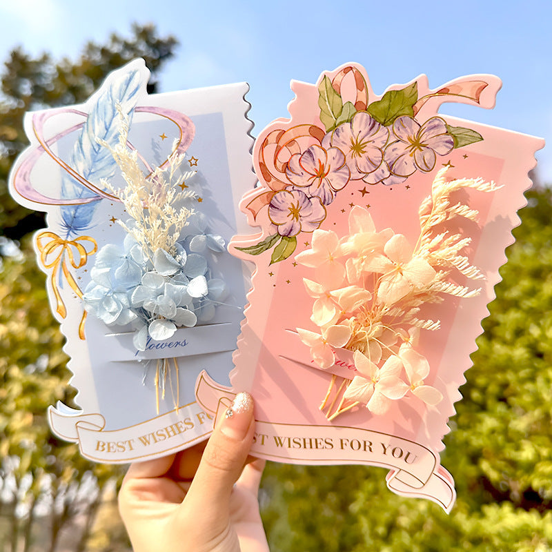 Dried flower envelope postcard