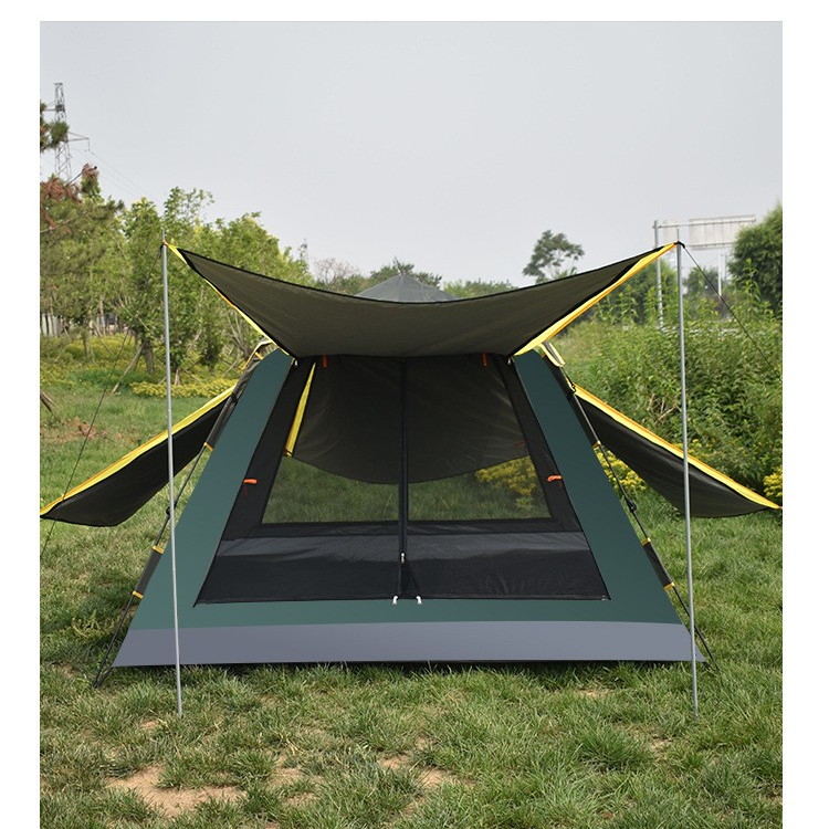 Fully automatic quick opening camping tent