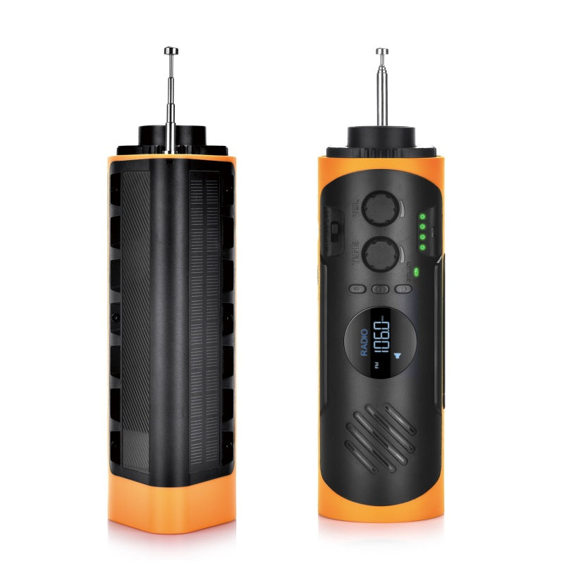 Portable radio with flashlight