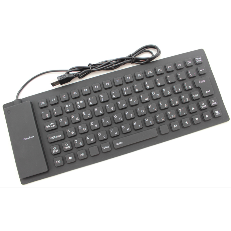 Dustproof and waterproof folding wired USB keyboard