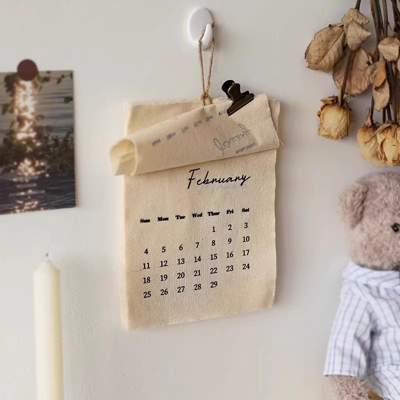 Fabric calendar hanging calendar