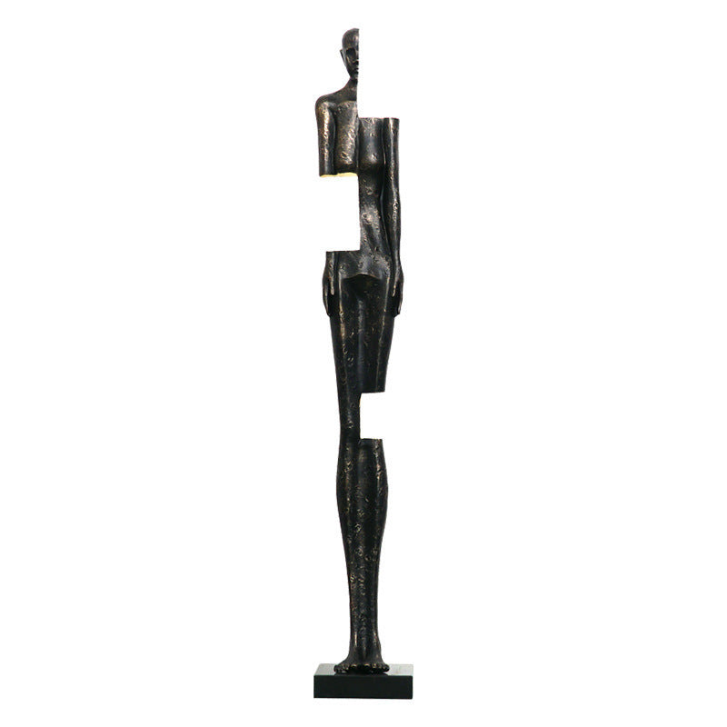 Metal humanoid art sculpture