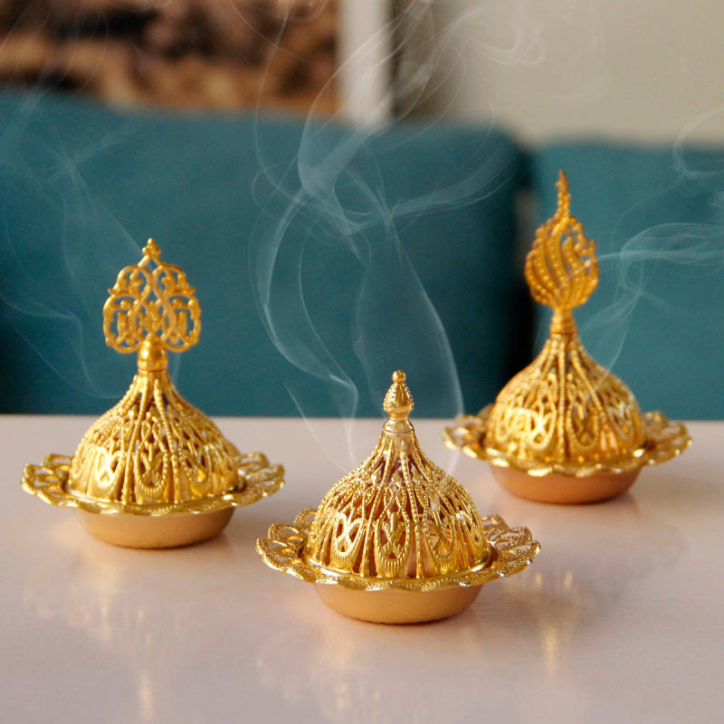 Iron Art Small Golden Pagoda Incense Burner Decorative Ornament