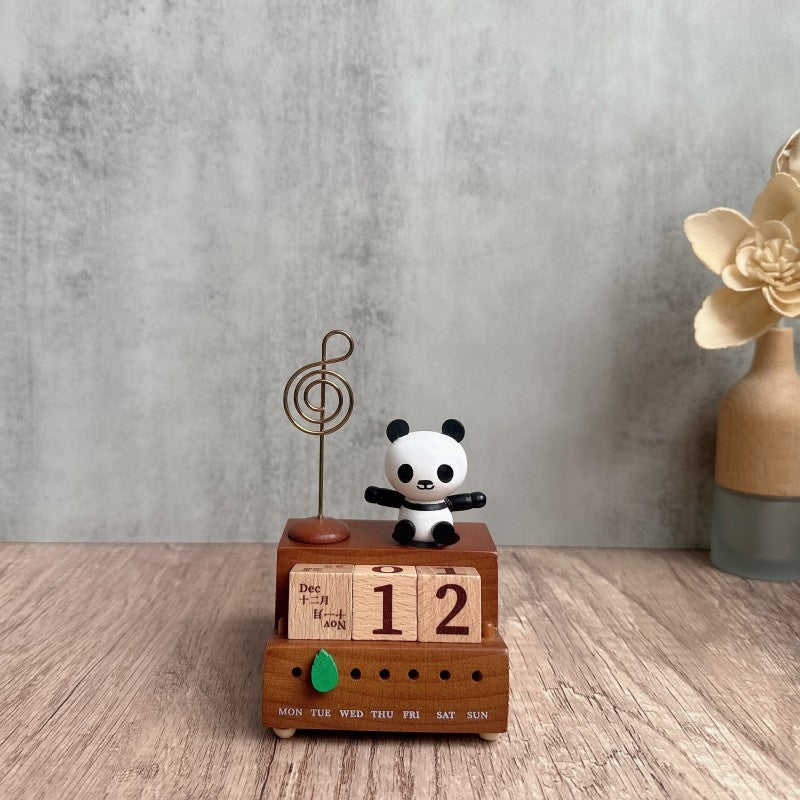 Panda Wooden Table Calendar