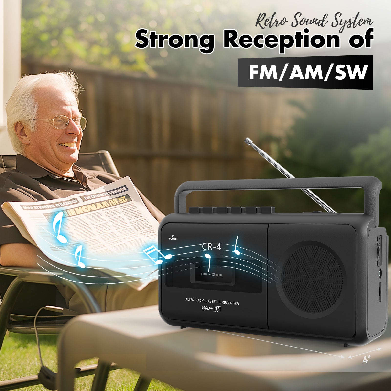 Retro cassette stereo recorder
