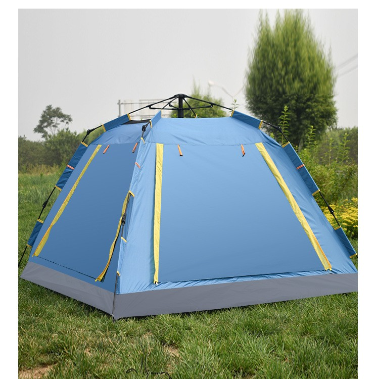 Fully automatic quick opening camping tent