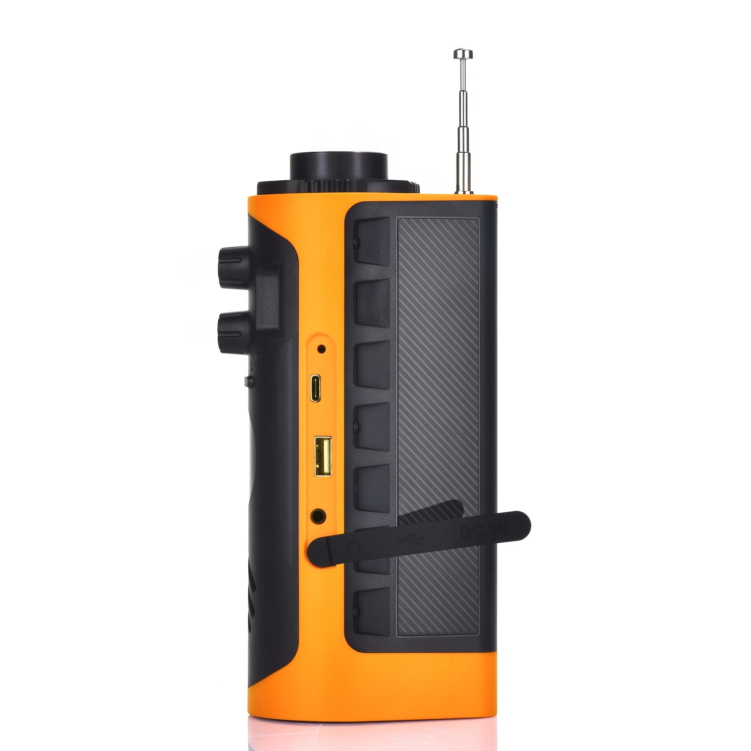 Portable radio with flashlight