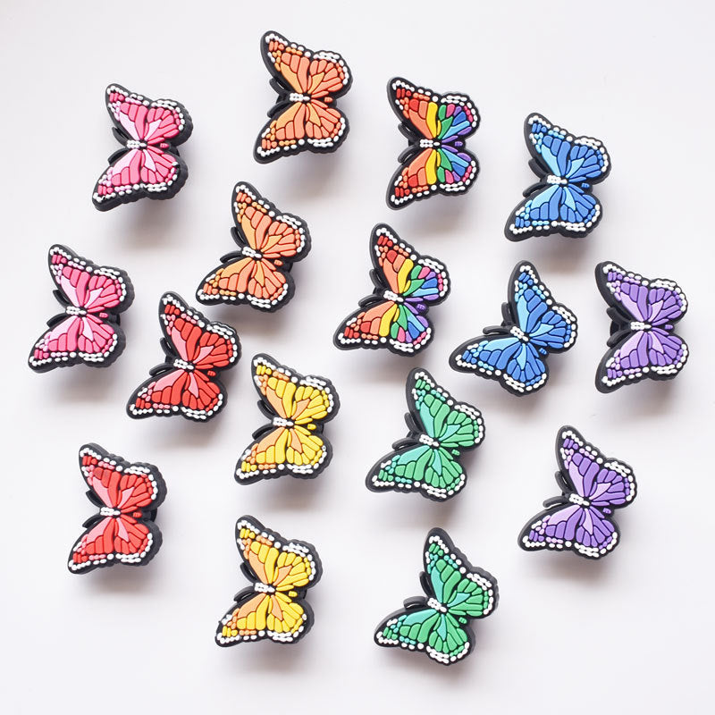 Detachable Rainbow Butterfly Shoe Flower