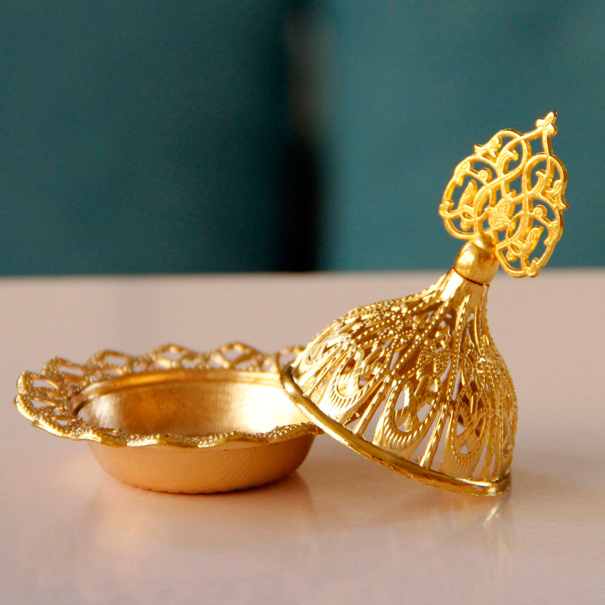 Iron Art Small Golden Pagoda Incense Burner Decorative Ornament
