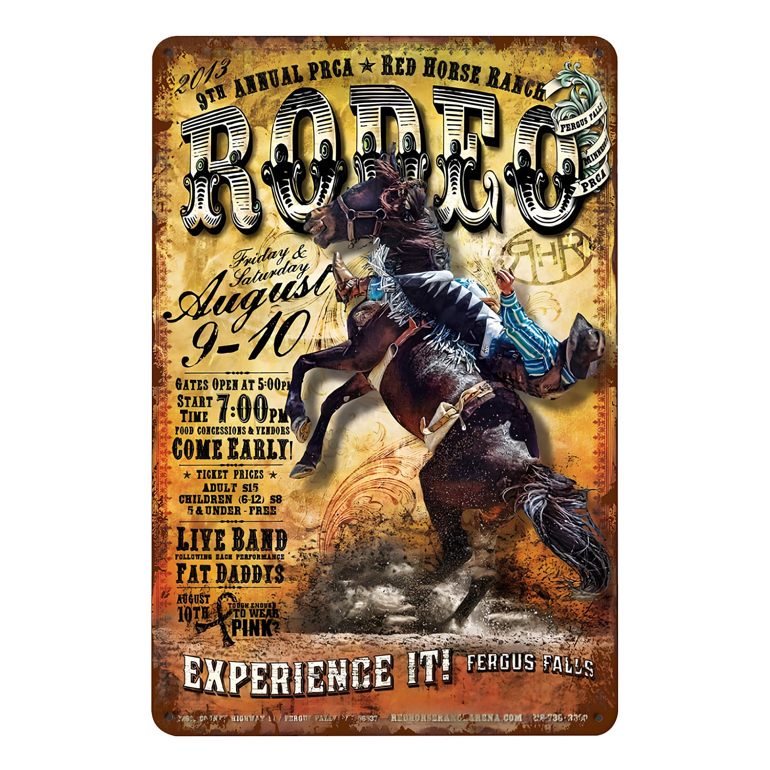 Retro antique tin painting