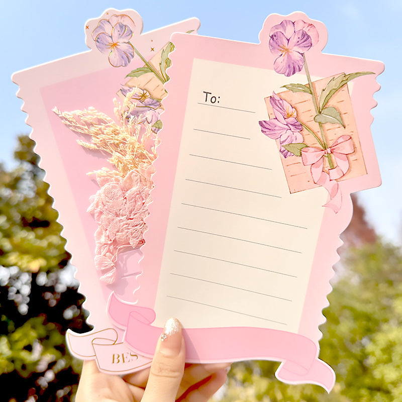 Dried flower envelope postcard