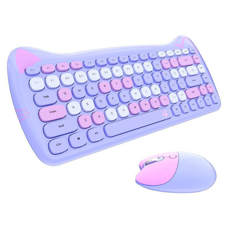 Wireless keyboard and mouse cute set