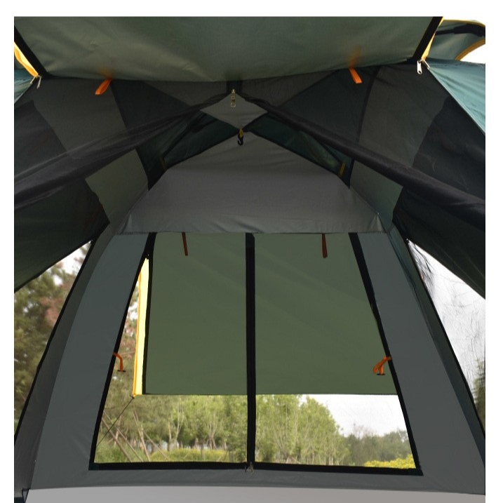 Fully automatic quick opening camping tent