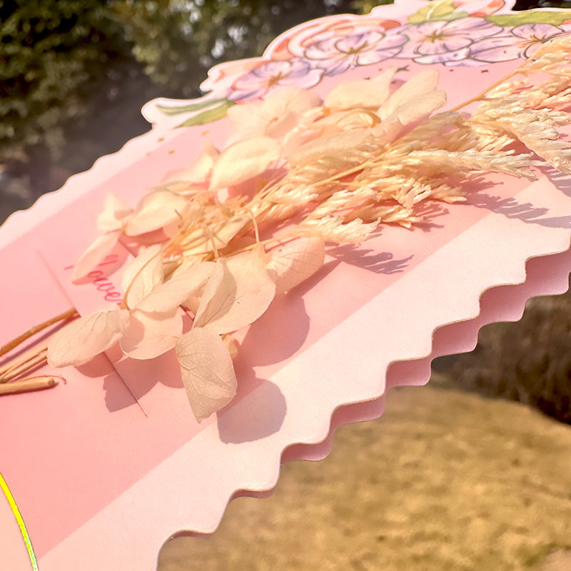Dried flower envelope postcard