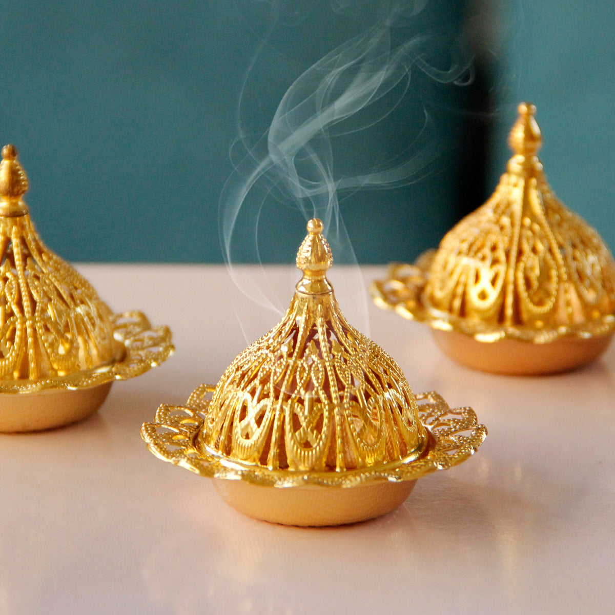 Iron Art Small Golden Pagoda Incense Burner Decorative Ornament