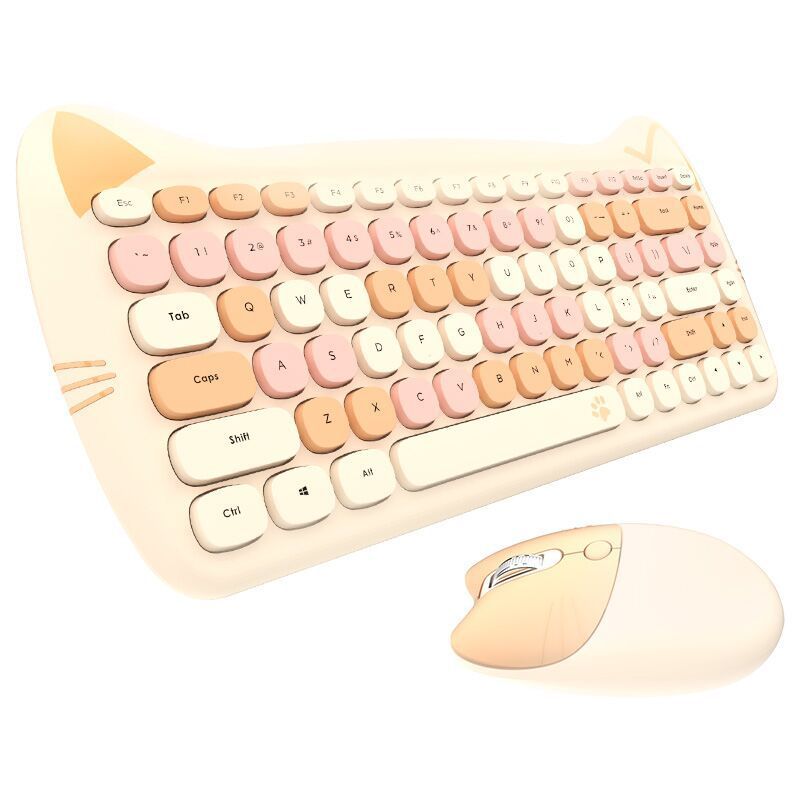Wireless keyboard and mouse cute set