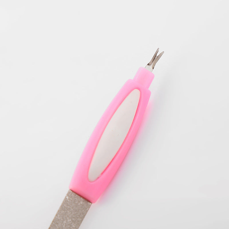 Dual purpose stainless steel nail file