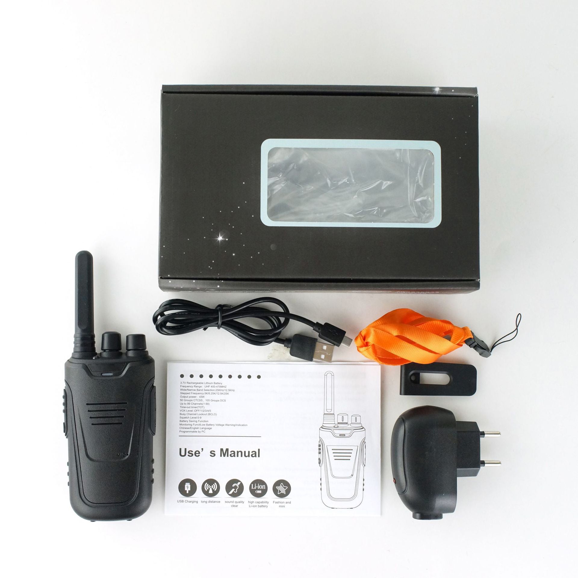 Wireless UHF handheld walkie talkie