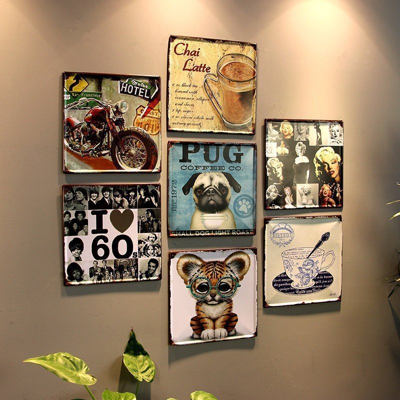 Retro Creative Tin Painting