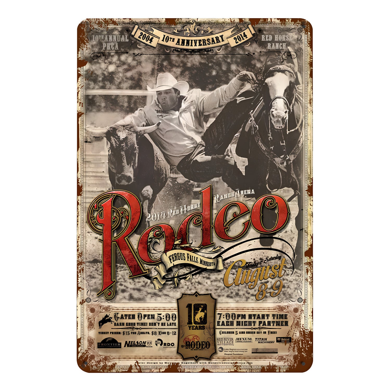 Retro antique tin painting