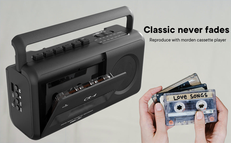 Retro cassette stereo recorder