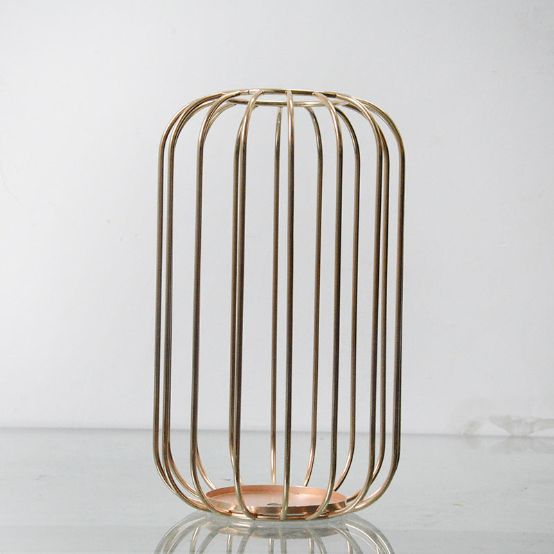 Iron frame vase flower arrangement decoration ornament