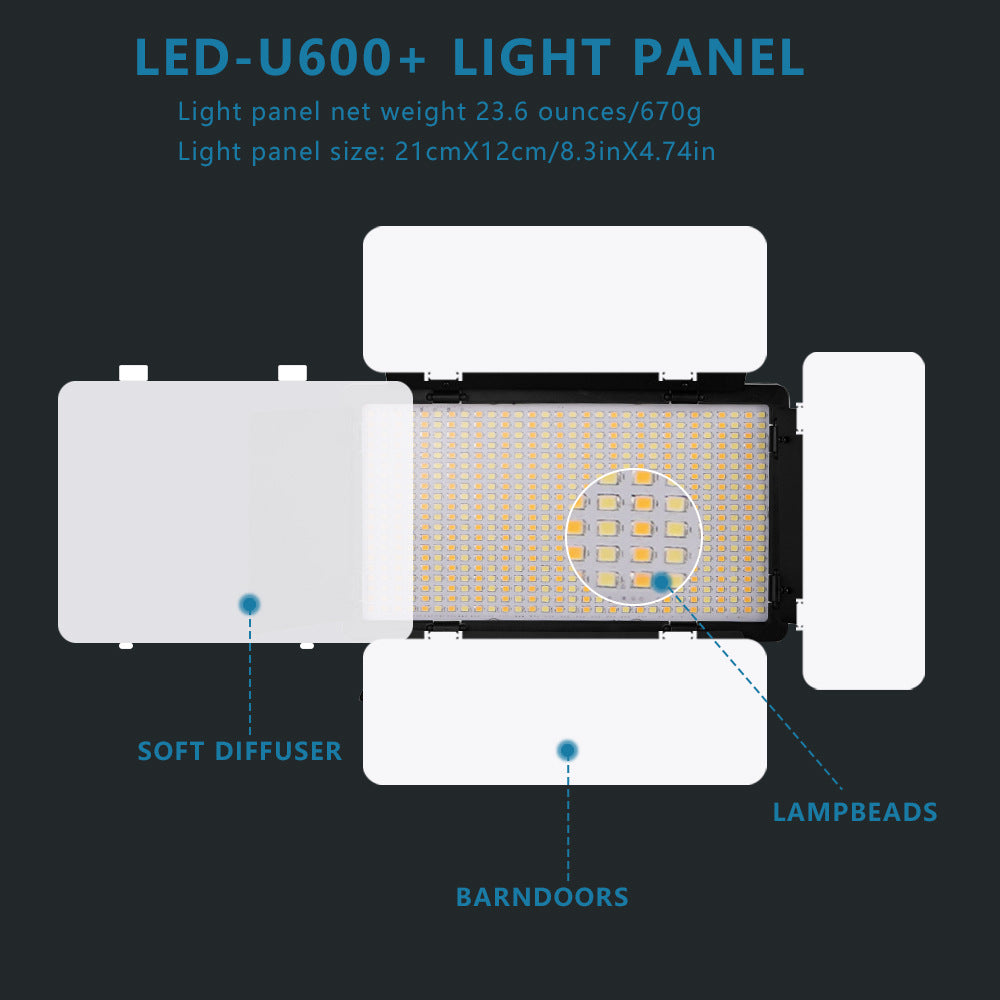 LED dual color temperature infinite dimming fill light