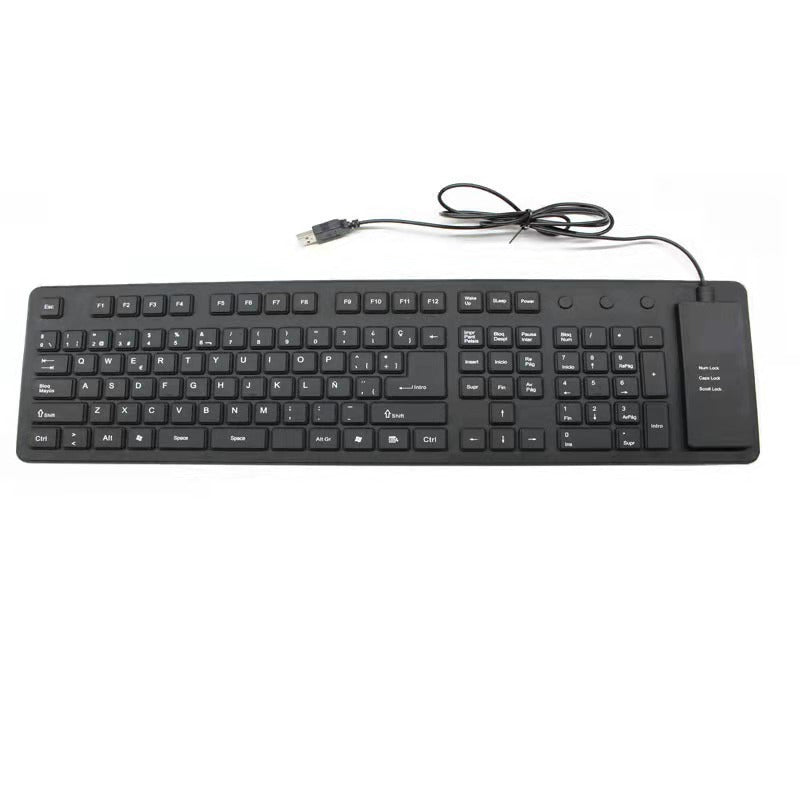 Dustproof and waterproof folding wired USB keyboard