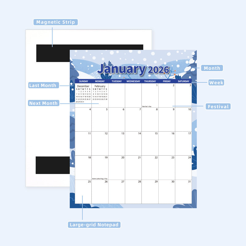 Decorative painting magnetic calendar