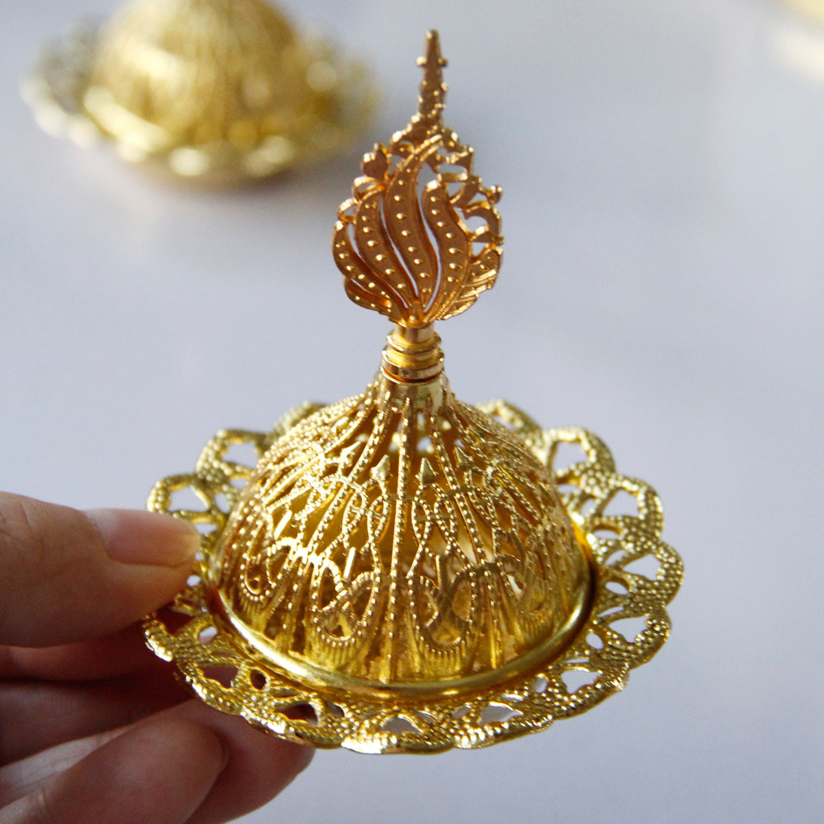 Iron Art Small Golden Pagoda Incense Burner Decorative Ornament