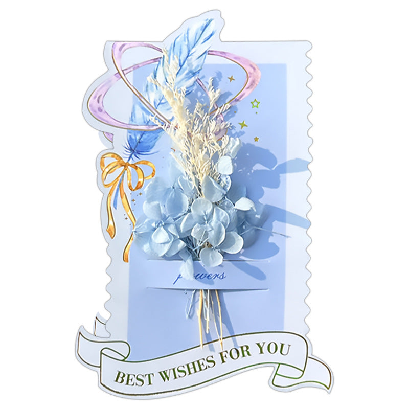 Dried flower envelope postcard