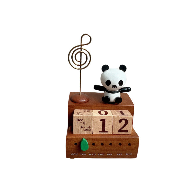 Panda Wooden Table Calendar