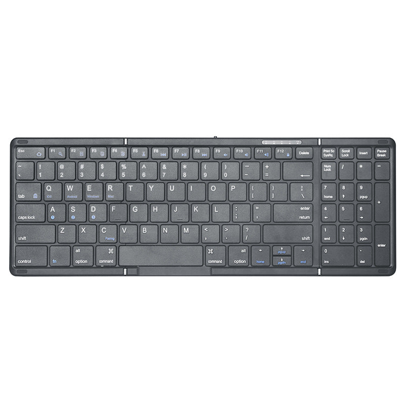 Three fold portable wireless touch keyboard