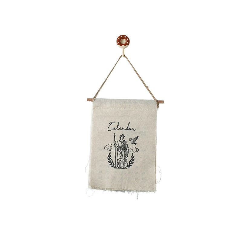 Athena goddess cotton and linen hanging calendar