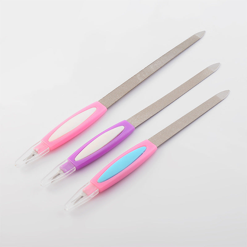 Dual purpose stainless steel nail file