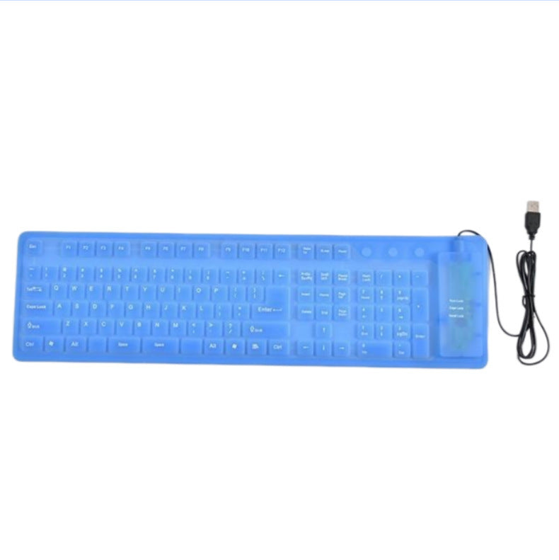 Dustproof and waterproof folding wired USB keyboard