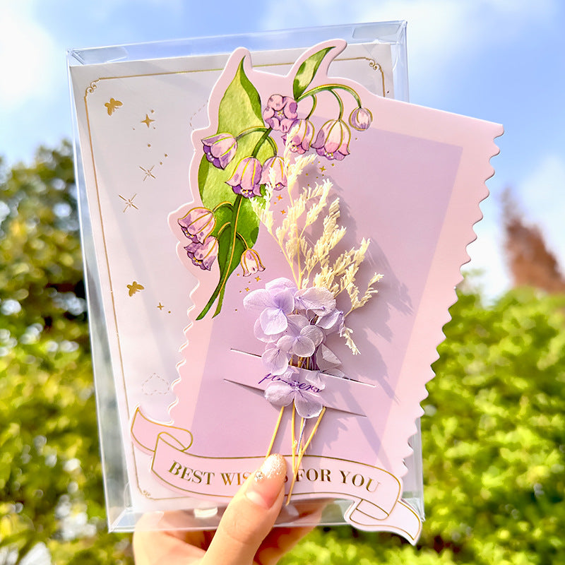 Dried flower envelope postcard
