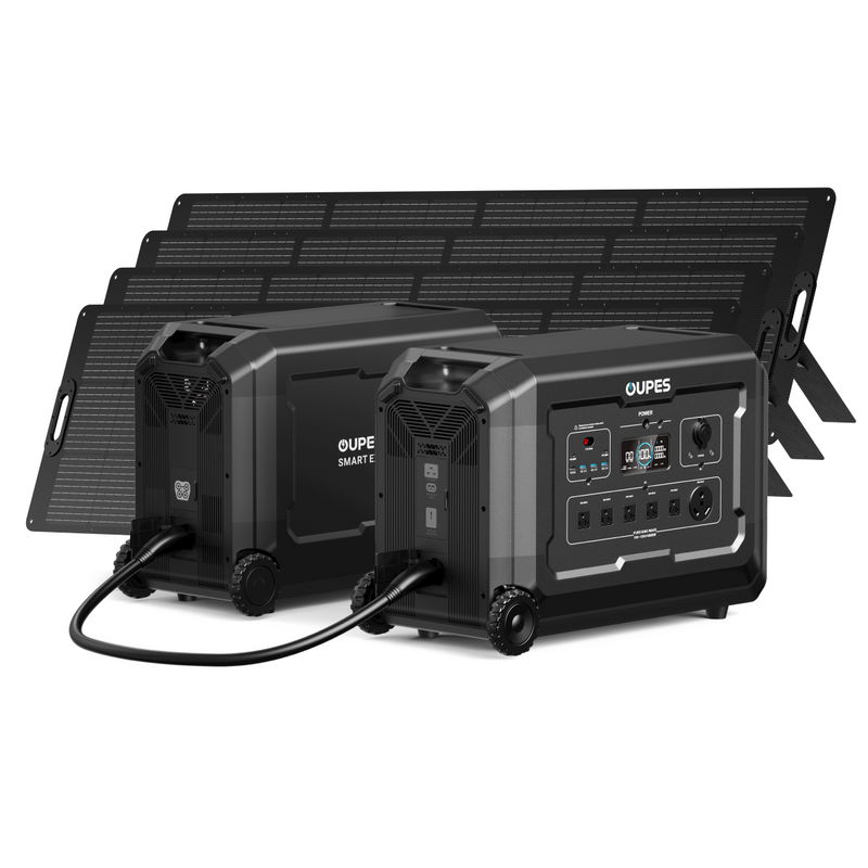 Mega 5 + B5 Extra Battery + 4*240W Solar Panel | Solar Generator Kit